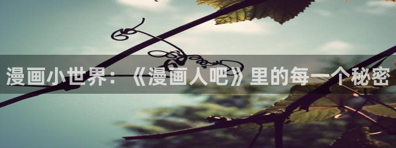 寻找羞羞漫画：漫画小世界：《漫画人吧》里的每一个秘密